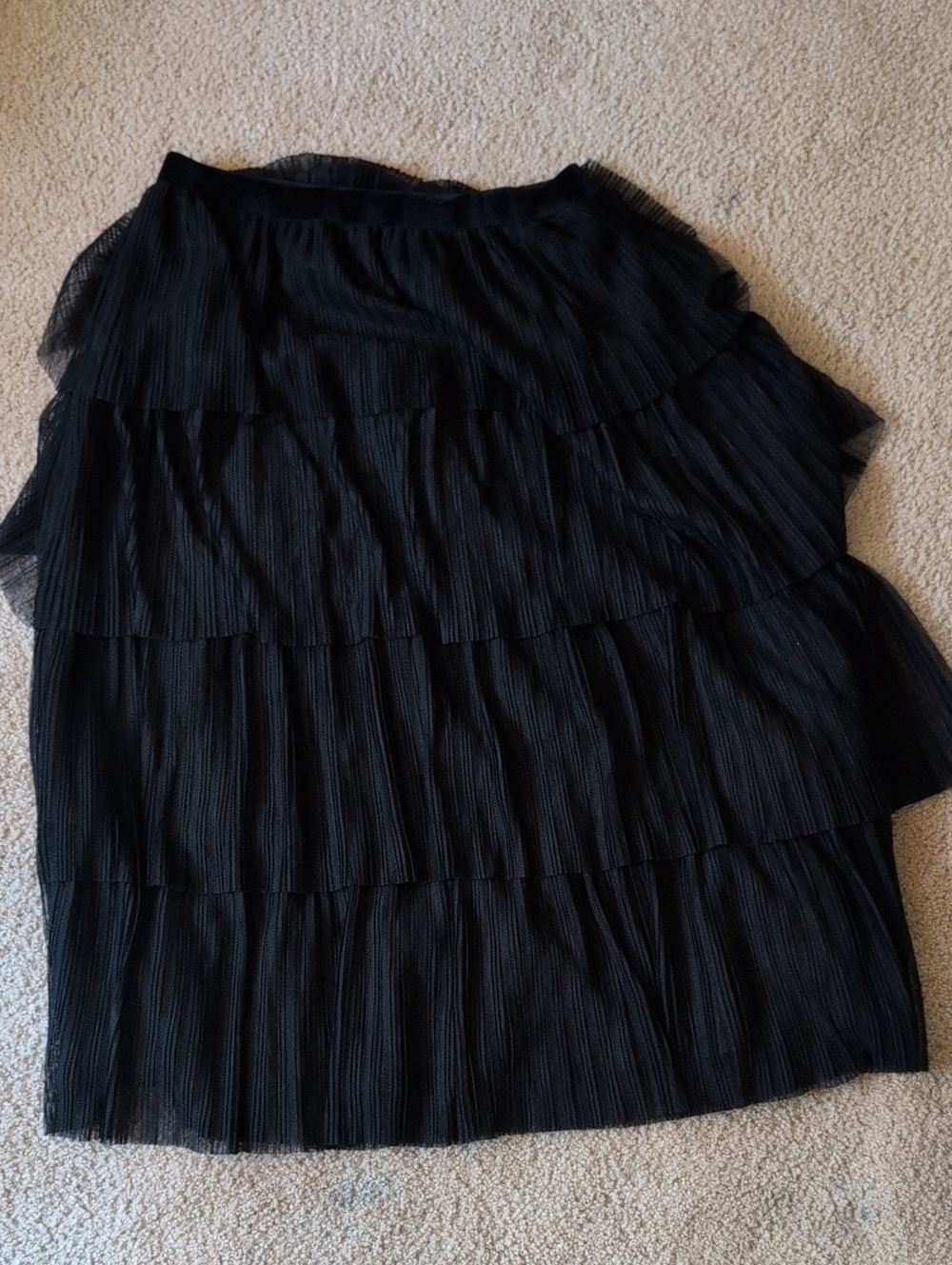 J. Crew Black Tiered Pleated A-Line Skirt